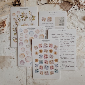 Stickers Bundle | 5 Stickerbogen | Journal Aufkleber | Matte & Transparente Aufkleber |  Sticker Blätter | Scrapbooking | Kreatives Journaling