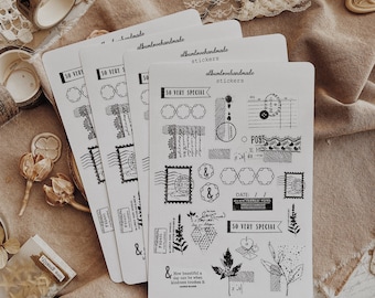 Collage Stickers | Matte & Transparent, Journaling, Scrapbooking
