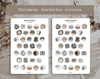 Stickers | Aesthetic Circles | Journal Stickers | Circle Stickers | Planner Stickers | Scrapbooking | Deco Stickers | Set 32 circles