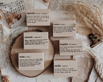 Dictionary Words Rubber Stamp: Vintage Journaling, Scrapbooking