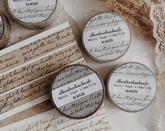 Handwritten Washi Tape | Journal, Planner, Scrapbooking (15mm x 10m)