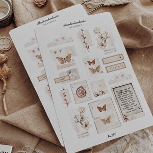 Collage Stickers | Floral, Shells, Ephemera Matte & Transparent Set of 25 image 10