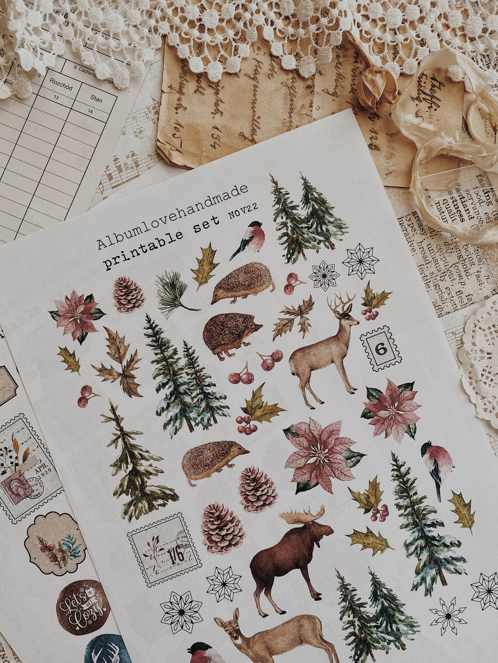 Printable A4 8.5x11 Winter Theme Forest Theme Digital - Etsy
