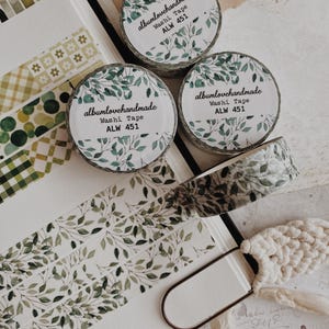Washi Tape / Foglie verdi / Washi primaverile / Washi Tape per diario / Washi Tape per pianificatore / Nastro decorativo / Washi Tape / Washi per bullet journal
