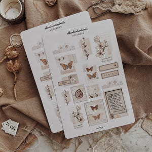 Collage Stickers | Floral, Shells, Ephemera Matte & Transparent Set of 25 image 12