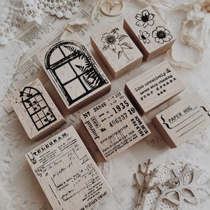 Rubberstempel | Houten rubberen stempel | Dagboekpostzegels | Bulletjournaal | Vintage rubberen stempel | Decoratieve stempel | Plannerstempel