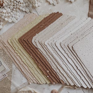 Handmade Paper | Recycled Eco Friendly Paper | A6 Size I Deckled Edge Paper | Paper for Craft | Journal Paper | One Sheet Paper