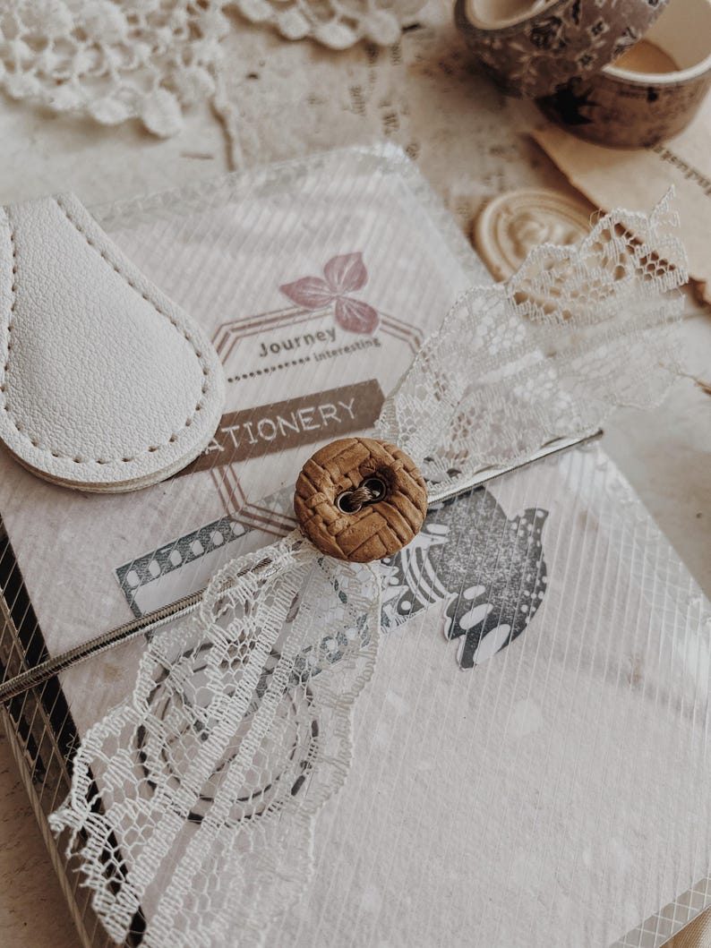 Ring Journal with handmade paper insert, mixed colors, 15 pages size: A7/ M5 image 10