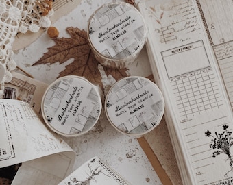 Ephemera Washi Tape: Deco Frames, Journaling Stickers (4cm Wide)