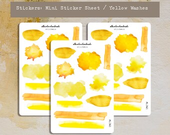 Stickers | Mini Sticker Sheet | Washes | Watercolor Ink Splash | Journal Stickers | Scrapbooking | Deco Stickers