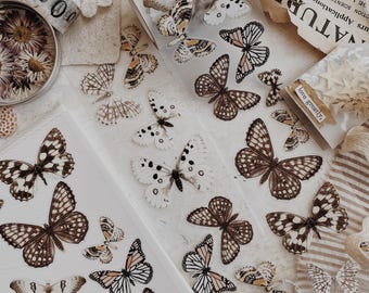 PET Tape, Butterfly Kiss Cut Stickers, Scrapbooking, Journal Supplies, 5cm wide