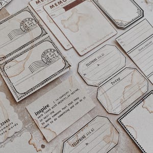 Ephemera Pieces / Ephemera a tema caffè / Ritagli / Etichette / Collage / Goodies di carta / Ephemera di diario / Set di 12 pezzi