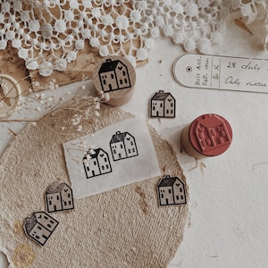 Rubberstempel | Minihuisstempel | Houten rubberen stempel | Dagboekpostzegels | Bulletjournaal | Vintage rubberen stempel | Decoratieve stempel