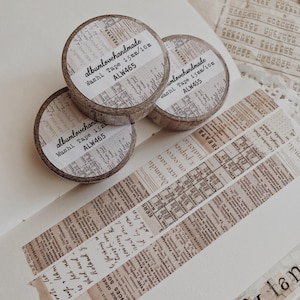 Ruban adhésif Washi | Éphémères vintage | Ruban adhésif en papier Washi | Ruban adhésif Washi pour agenda | Ruban adhésif déco | Ruban adhésif Washi | Bullet Journal Washi