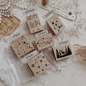 Rubber Stamp Wooden Rubber Stamp Journal Stamps Bullet Journal Vintage Rubber Stamp Decorative Stamp Planner Stamp image 3