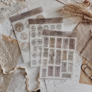 Washi Sticker Bundle | Washi Sticker | Travel Theme | Journal Stickers | Matte & Transparent | Creative Journaling |  3 Sticker Sheets