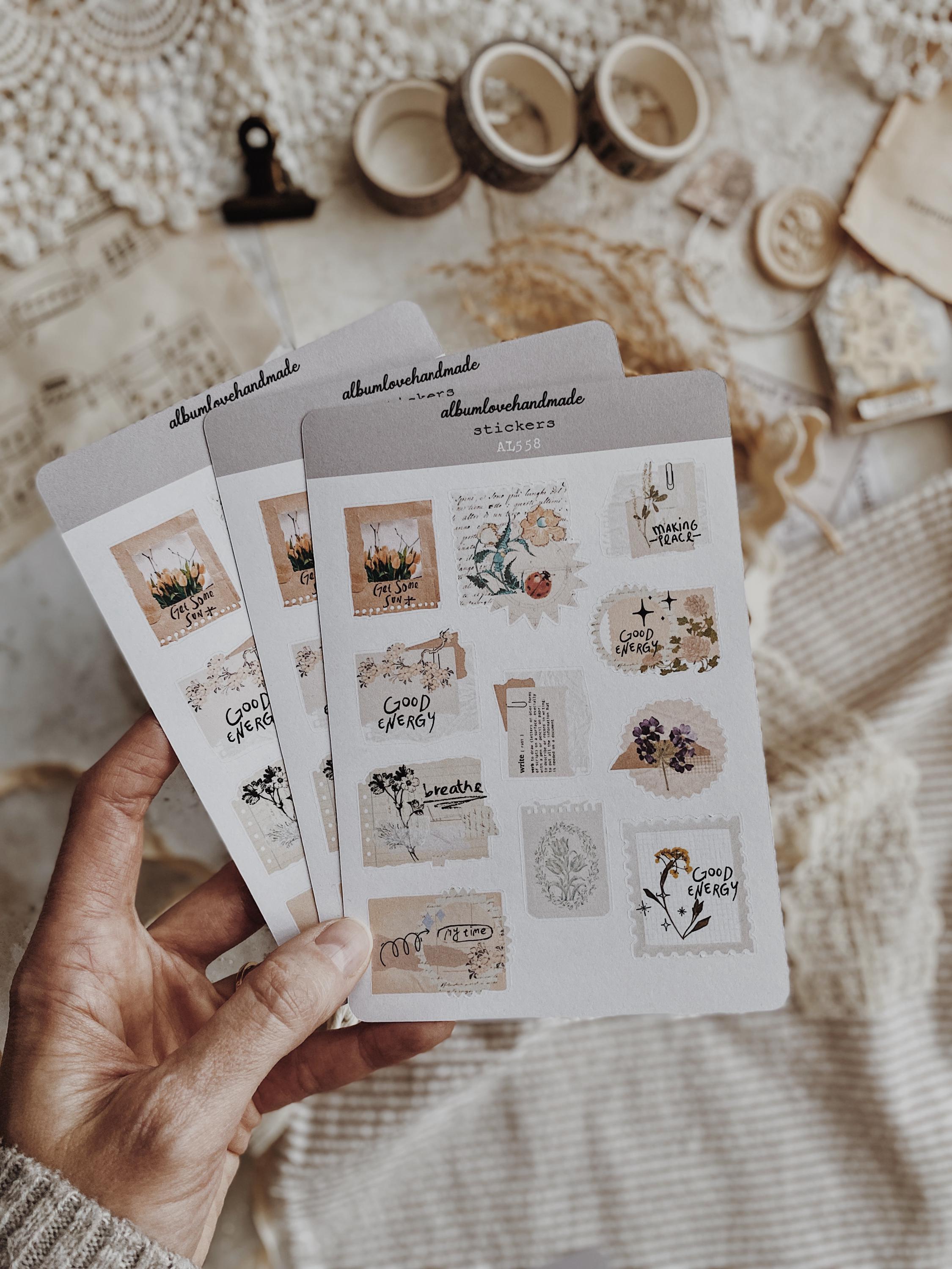 Sticker Sheet | Collage Theme | Journaling Stickers | Scrapbooking ...