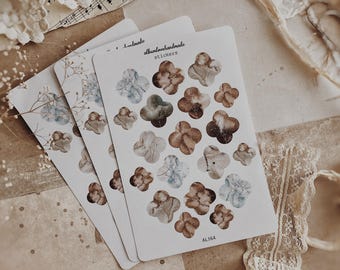 Brown Floral Stickers | Journaling, Planner (Matte & Transparent)