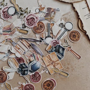 Aufkleber | Ausschnitt | Briefpapier Thema | Journal Aufkleber | Aufkleber | Papier Ephemera | Scrapbooking | Set 20 Stück