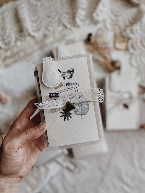Ring Journal with handmade paper insert, mixed colors, 15 pages size: A7/ M5