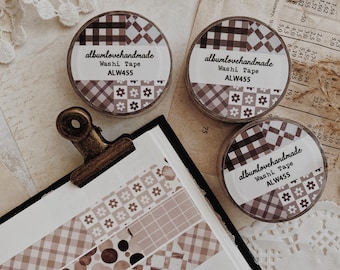 Brown Pattern Washi Tape: Journal & Scrapbook Deco Tape