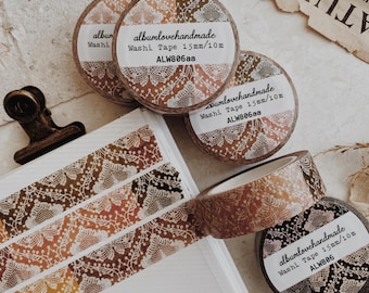 Washi Tape, Vintage Lace Pattern, Journal & Planner Decoration, scrapbooking, bujo tape, 15mmx10m