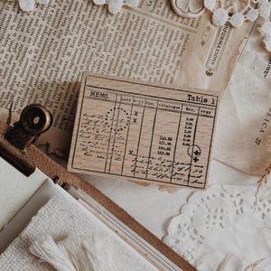 Timbro in gomma con cornice per dischi vintage: scrapbooking, journaling (5 x 7 cm)