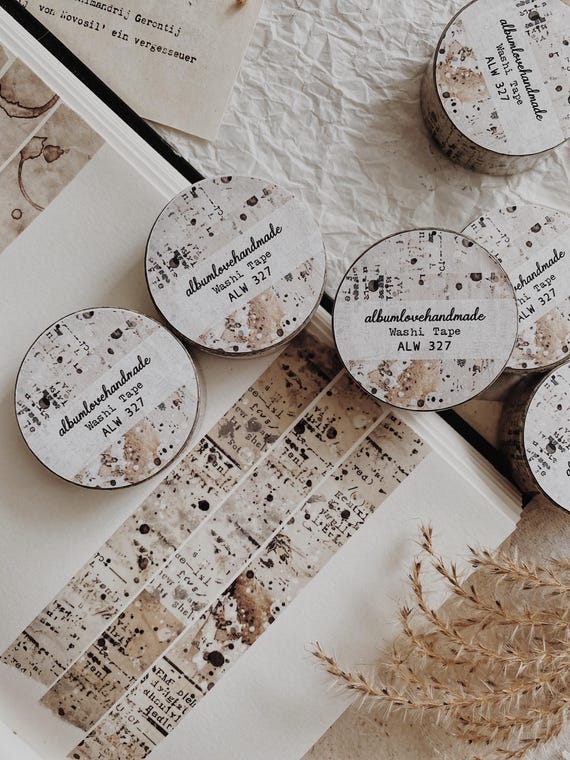 Grungy Collage Washi Tape | Journal Planner Deco Tape