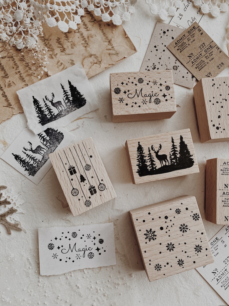 Rubber Stamp Wooden Rubber Stamp Journal Stamps Bullet Journal Vintage Rubber Stamp Decorative Stamp Planner Stamp image 6