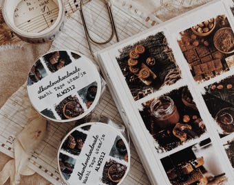 Chocolate Photo Square Washi Tape: Journaling Stickers (4cm Wide, 5m Half Roll)