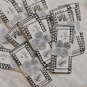 Cartes Film Strap | Cartes de journalisation | Pièces éphémères | Découpes | Cadeaux en papier | Journal éphémère | Lot de 10 pièces