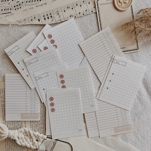 Cartes de journalisation | Cartes mémo | Papier éphémère | Pack mémo | Cartes mémo de journalisation | Éphémères pour journaux indésirables | Scrapbooking | Lot de 18 cartes