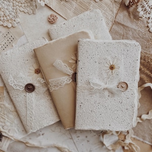 Diario hecho a mano / Páginas de papel hechas a mano / Cuaderno A6 / Papel mixto / Diario basura / Scrapbooking vintage / Tamaño A6