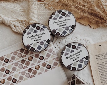 Brown Tiles Design Washi Tape | Scrapbook, Journal Deco Tape
