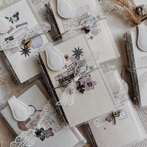 Ring Journal with handmade paper insert, mixed colors, 15 pages size: A7/ M5 image 2