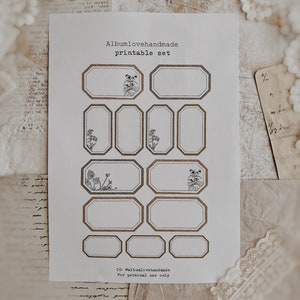 Stampabile / A4, 8.5x11 / Etichette / Digitale / Floreale / Download istantaneo /