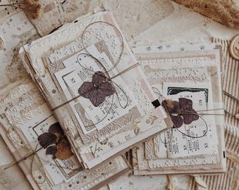 Mixed Paper Bundle: Handmade Embossed Journaling Ephemera