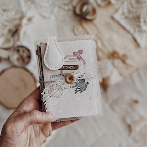 Ring Journal with handmade paper insert, mixed colors, 15 pages size: A7/ M5 M5 15 pages