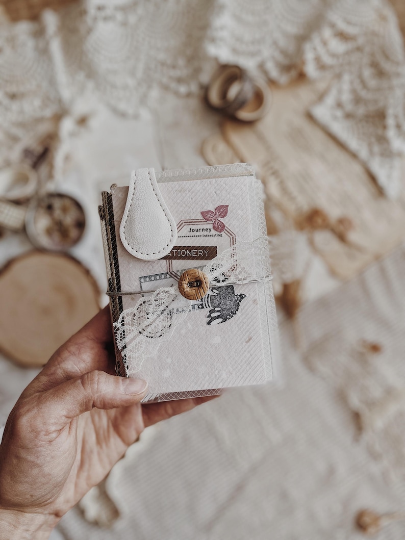 Ring Journal with handmade paper insert, mixed colors, 15 pages size: A7/ M5 M5 15 pages