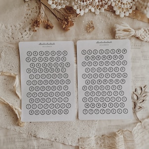 Adesivos | Letras de Máquina de Escrever | Alfabeto | Adesivos Alfa | Adesivos de Diário | Adesivos Bujo | Conjunto de 2 folhas