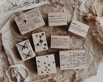 Wooden Rubber Stamps: Journaling, Planner, Scrapbook