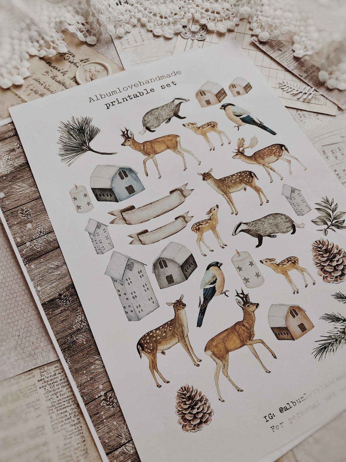 Printable A4 8.5x11 Winter Theme Forest Theme Digital - Etsy