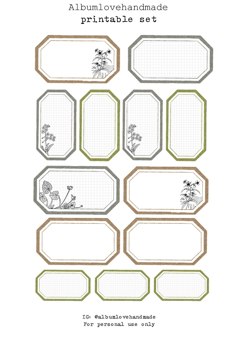 Printable A4 8.5x11 Labels Digital Floral Instant - Etsy