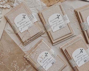 Tarjetas de papel hechas a mano: troqueles en tonos tierra, juego de 10