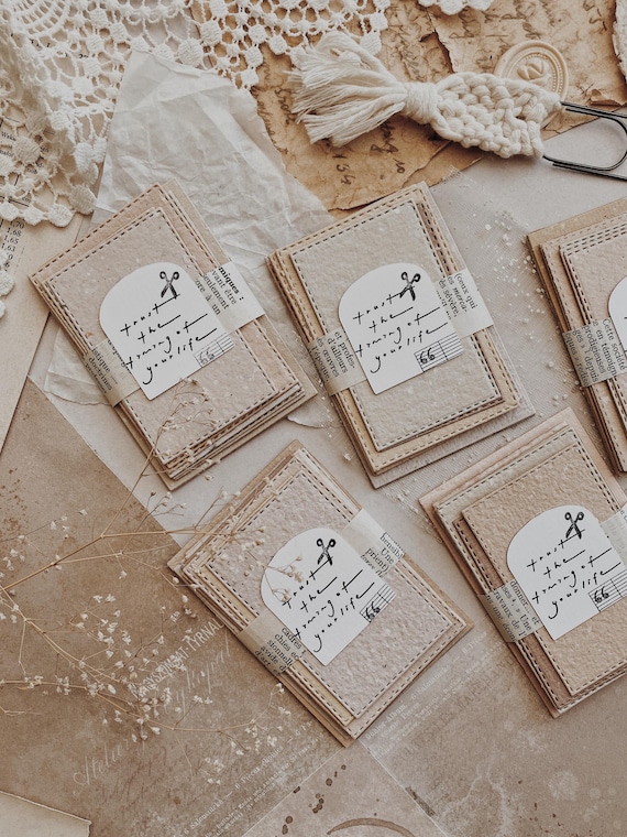 Handmade Paper Cards: Earth Tone Die Cuts, Set of 10