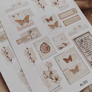 Collage Stickers | Floral, Shells, Ephemera Matte & Transparent Set of 25 image 11