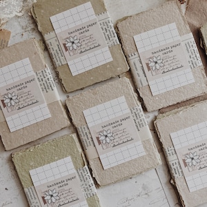 Handmade Paper | Recycled Eco Friendly Paper | Business Card Paper I Handmade Paper Cards | Deckled Edge Paper | Journal Paper | 10 cards