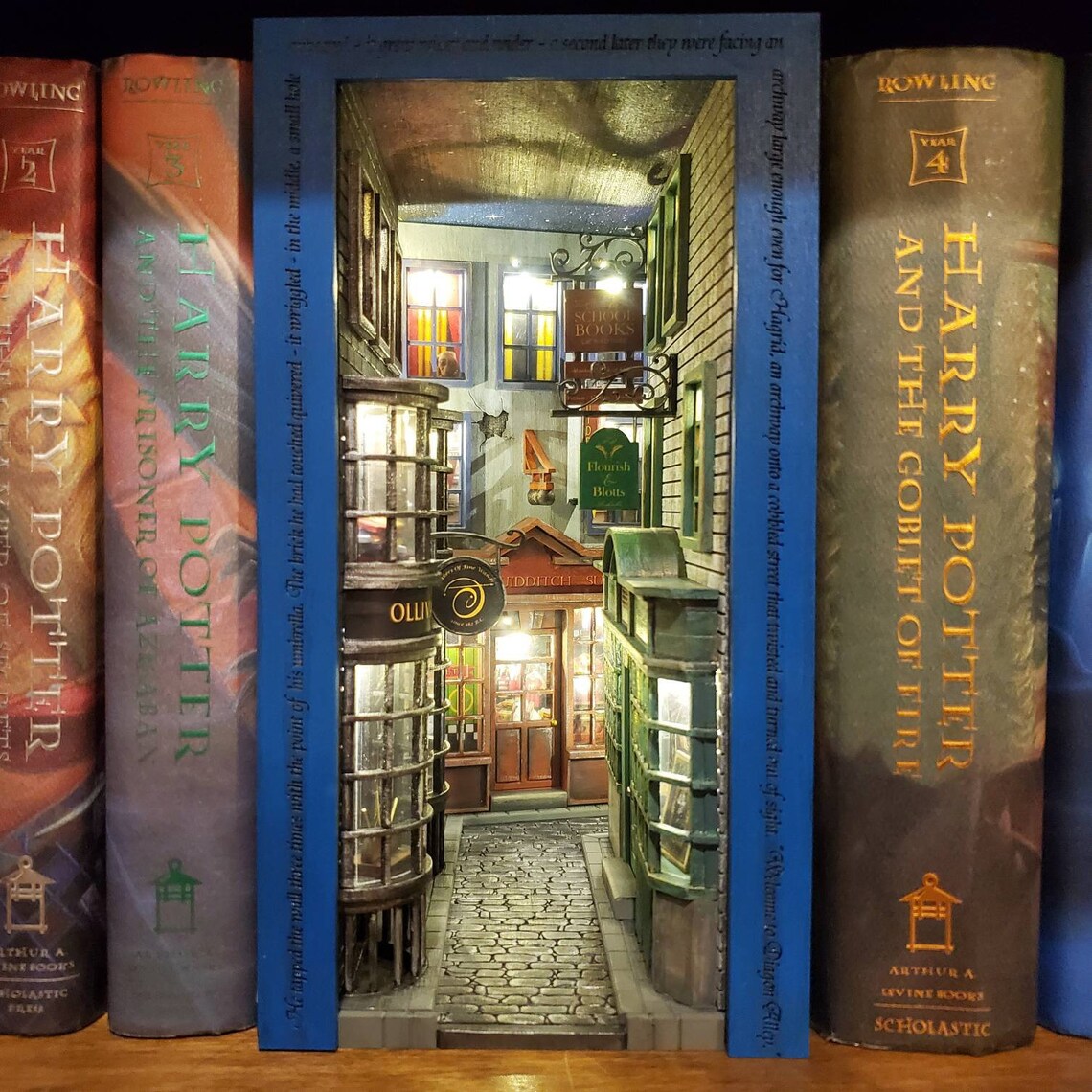 The Wizard's Book Nook Diagon Alley Inspired Design Book Etsy