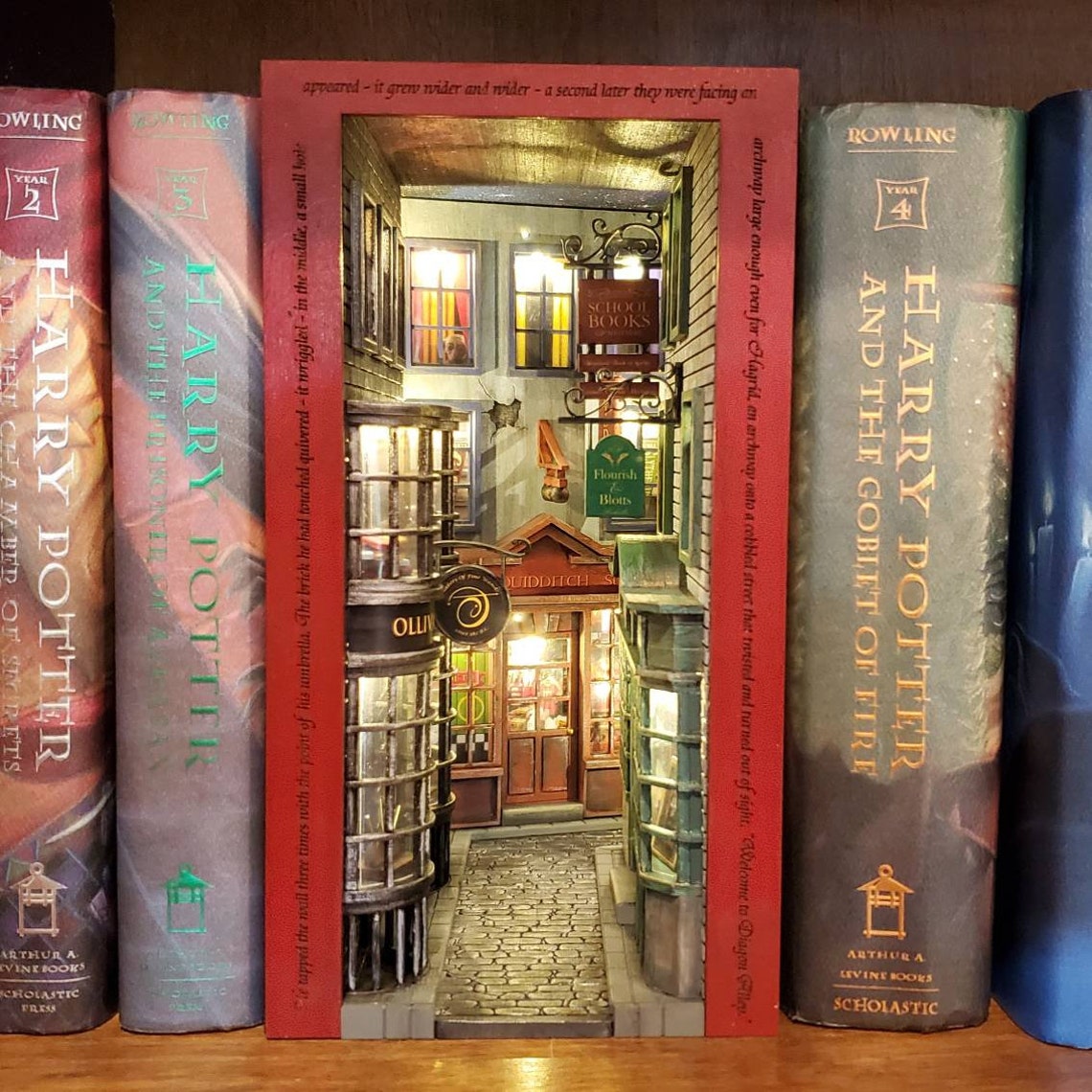 The Wizard's Book Nook Diagon Alley Inspired Design Book Etsy