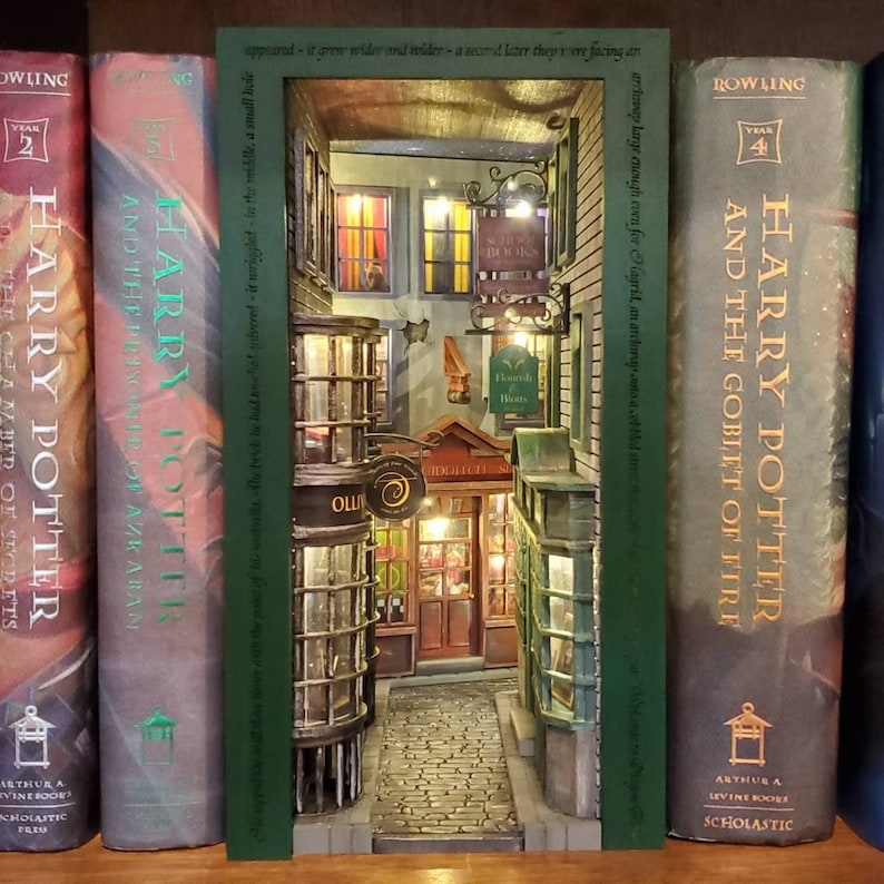 The Wizard's Book Nook Diagon Alley Inspired Design Book | Etsy